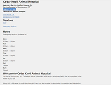 Tablet Screenshot of cedarknollanimalhospital.com
